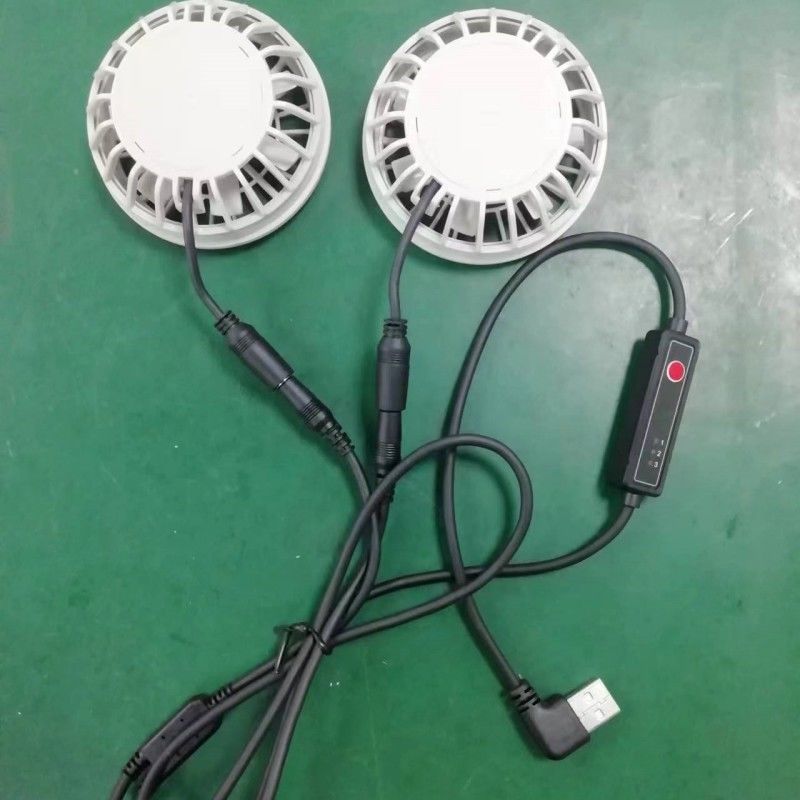 가벼운 여름 냉각 바지 팬 슬림 25mm USB 스위치 케이블로 연결 된 두 팬