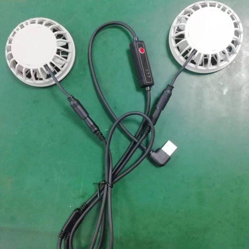 가벼운 여름 냉각 바지 팬 슬림 25mm USB 스위치 케이블로 연결 된 두 팬