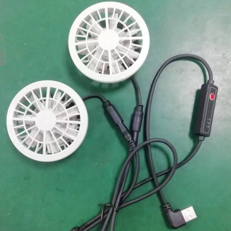 가벼운 여름 냉각 바지 팬 슬림 25mm USB 스위치 케이블로 연결 된 두 팬