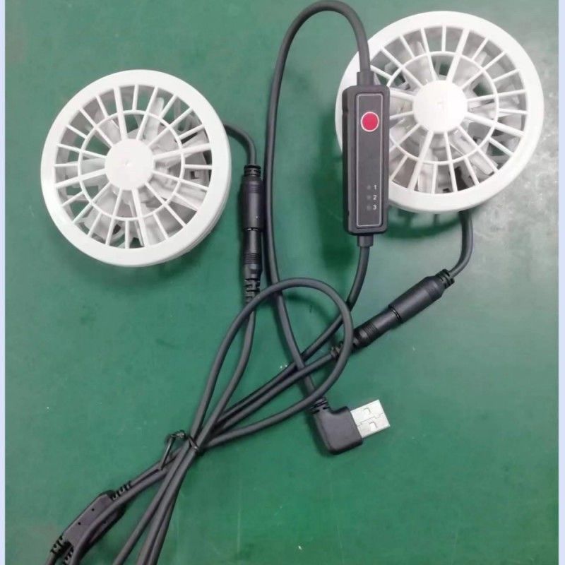 가벼운 여름 냉각 바지 팬 슬림 25mm USB 스위치 케이블로 연결 된 두 팬