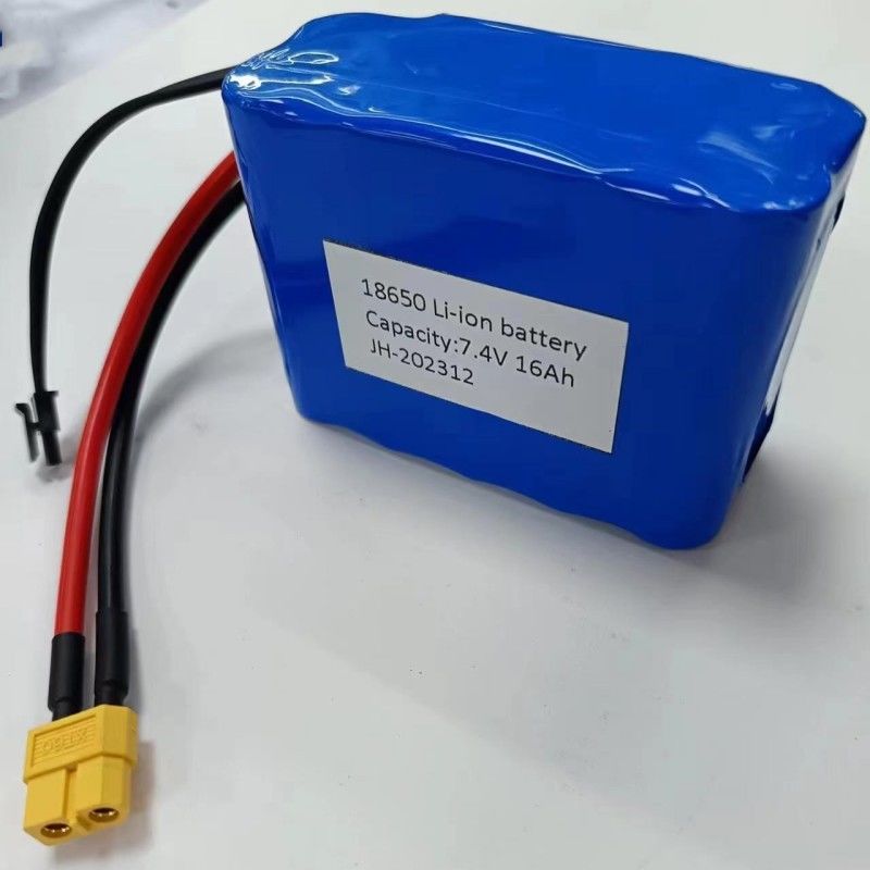 사용자 지정 배터리 팩 7.4V 16Ah 2S5P 18650 셀 3200mAh BMS 25A MX3.0 충전 플러그와 함께
