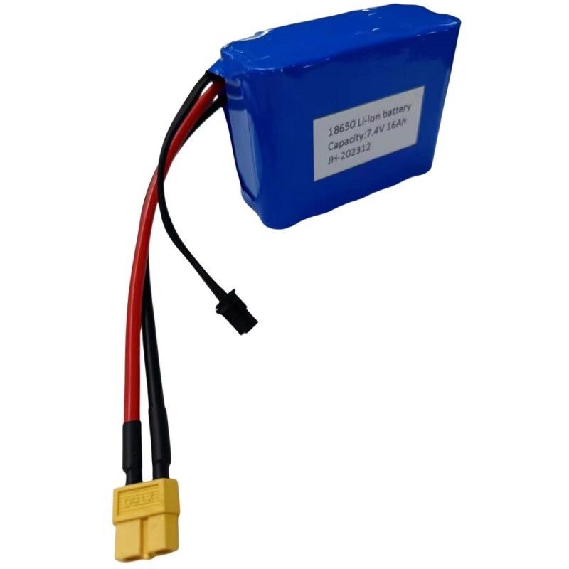 사용자 지정 배터리 팩 7.4V 16Ah 2S5P 18650 셀 3200mAh BMS 25A MX3.0 충전 플러그와 함께