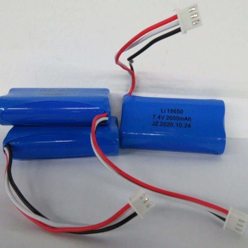 7.4V 2600mAh 18650 셀 배터리 팩 3 리드 및 3 핀 접촉