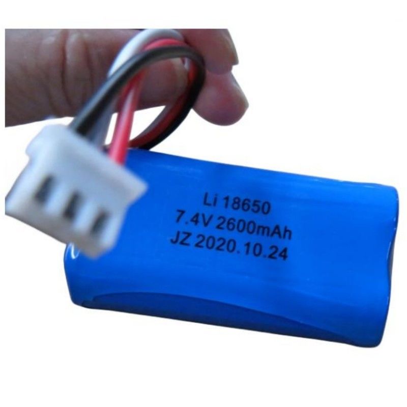 7.4V 2600mAh 18650 셀 배터리 팩 3 리드 및 3 핀 접촉