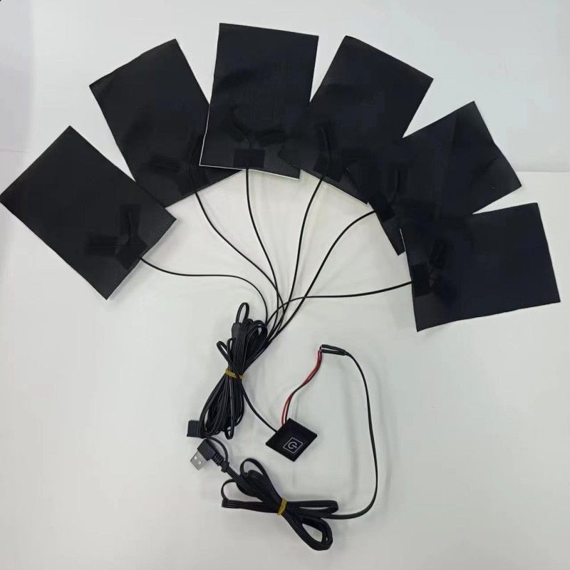 6인1 커스텀 히팅 패드 의류 각 10 X 15cm 검은색 5V USB 스위치