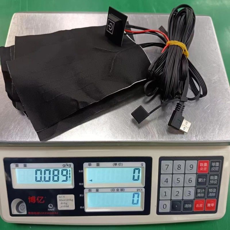 6인1 커스텀 히팅 패드 의류 각 10 X 15cm 검은색 5V USB 스위치