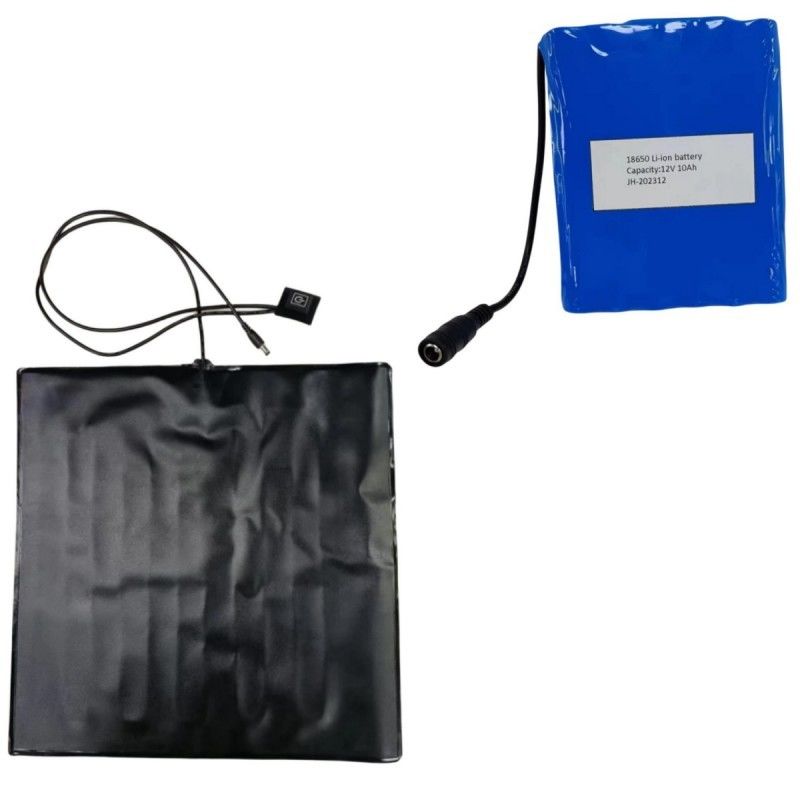 주문 12V 10Ah 배터리 난방 패드 PVC 패드 세트 피자 배달 가방 35x35cm