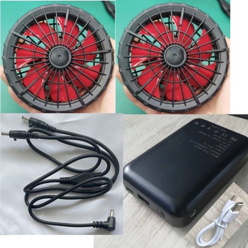 워크웨어 재킷 냉각 팬 배터리 세트 12V 10000mAh 중국 브러시리스 모터