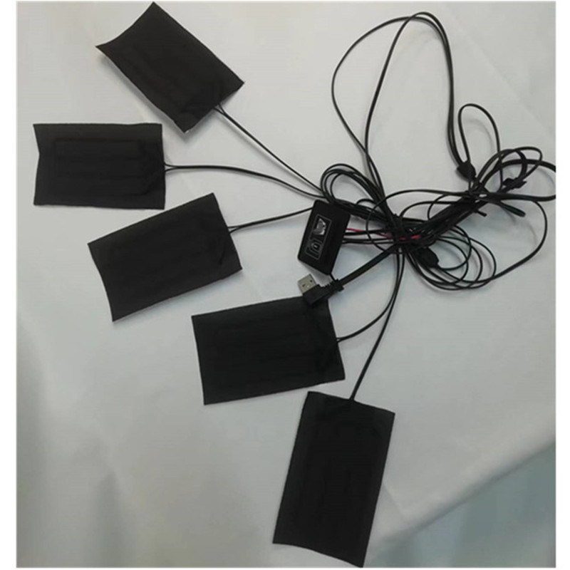 방탄복 히트 패드 5개 각 7x11cm 5 In One 5V USB 히트 패드 웨스트