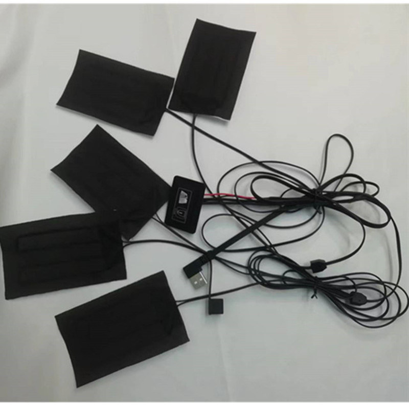 방탄복 히트 패드 5개 각 7x11cm 5 In One 5V USB 히트 패드 웨스트