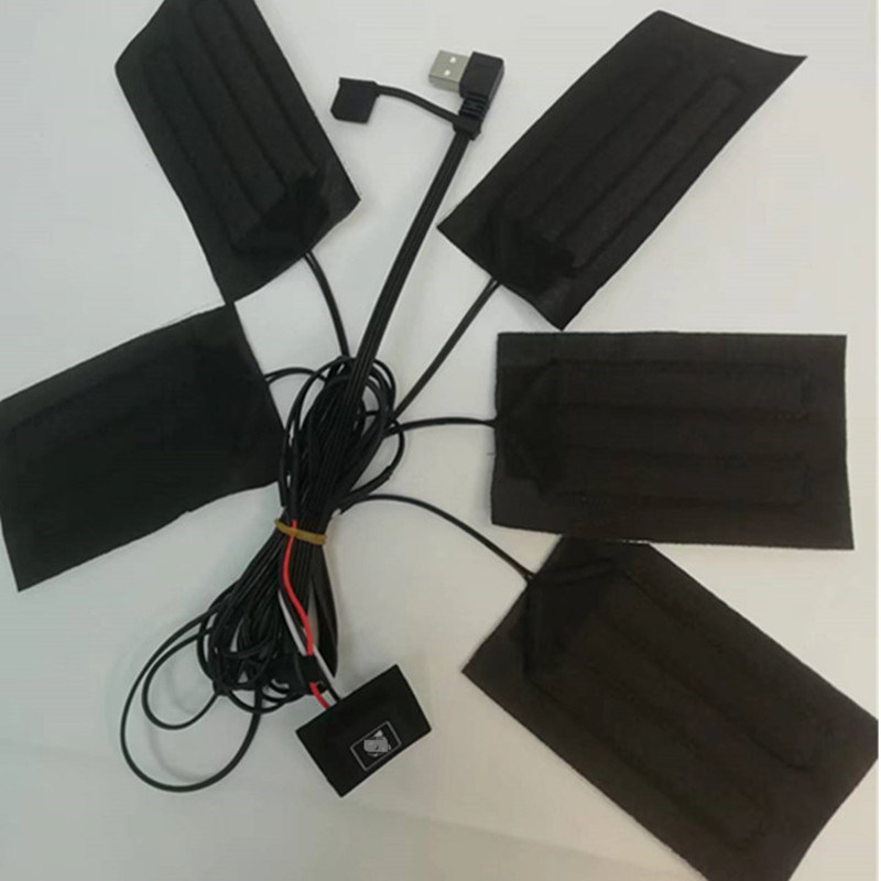 방탄복 히트 패드 5개 각 7x11cm 5 In One 5V USB 히트 패드 웨스트