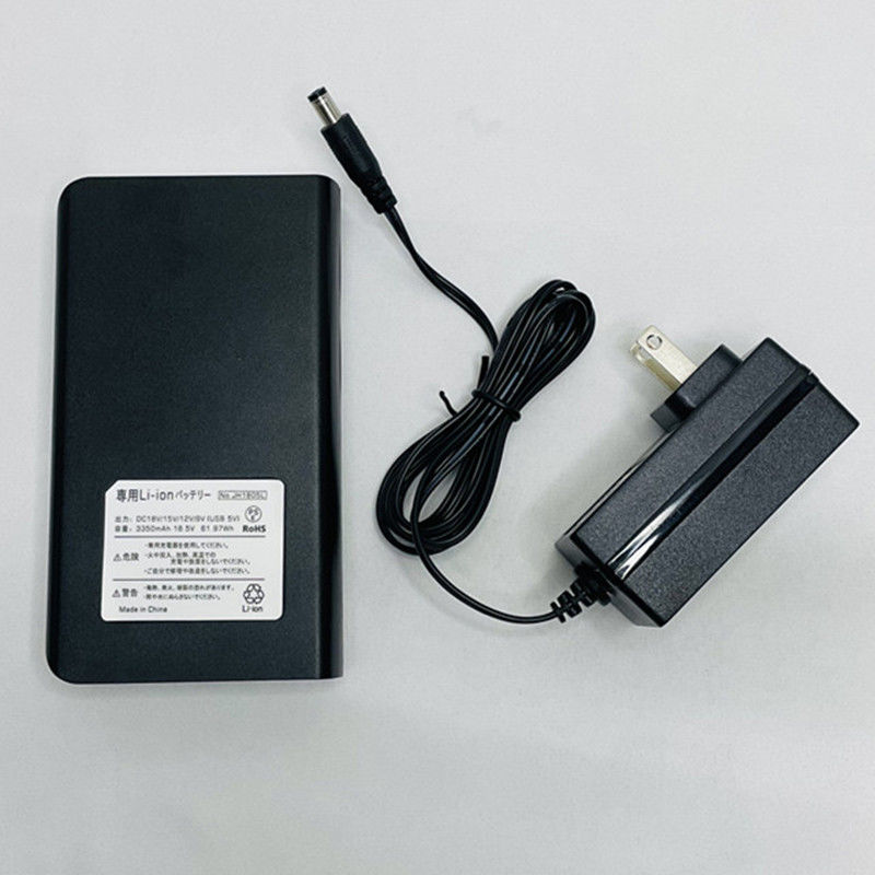 배터리 파워뱅크 DC 4 레벨 출력 전압 18V 15V 12V 9V 여름 코트 팬
