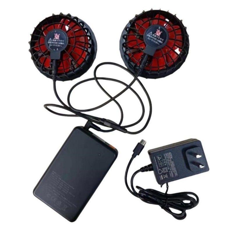 19V 팬 배터리 세트 20000mAh 여름 냉각 베스트 12시간 작업 시간