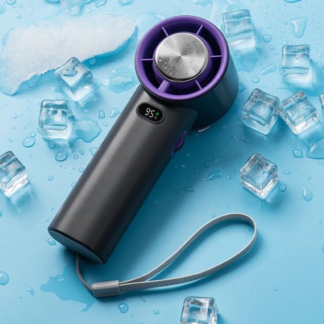 스텝리스 속도 조절 얼음 냉각 팬 13000 RPM 블레이드리스 휴대용 핸드 홀드 팬 3600mAh