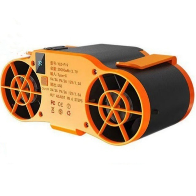 20000mAh 배터리 휴대용 허리 선풍기 6단계 풍속 조절 및 보조 배터리 기능